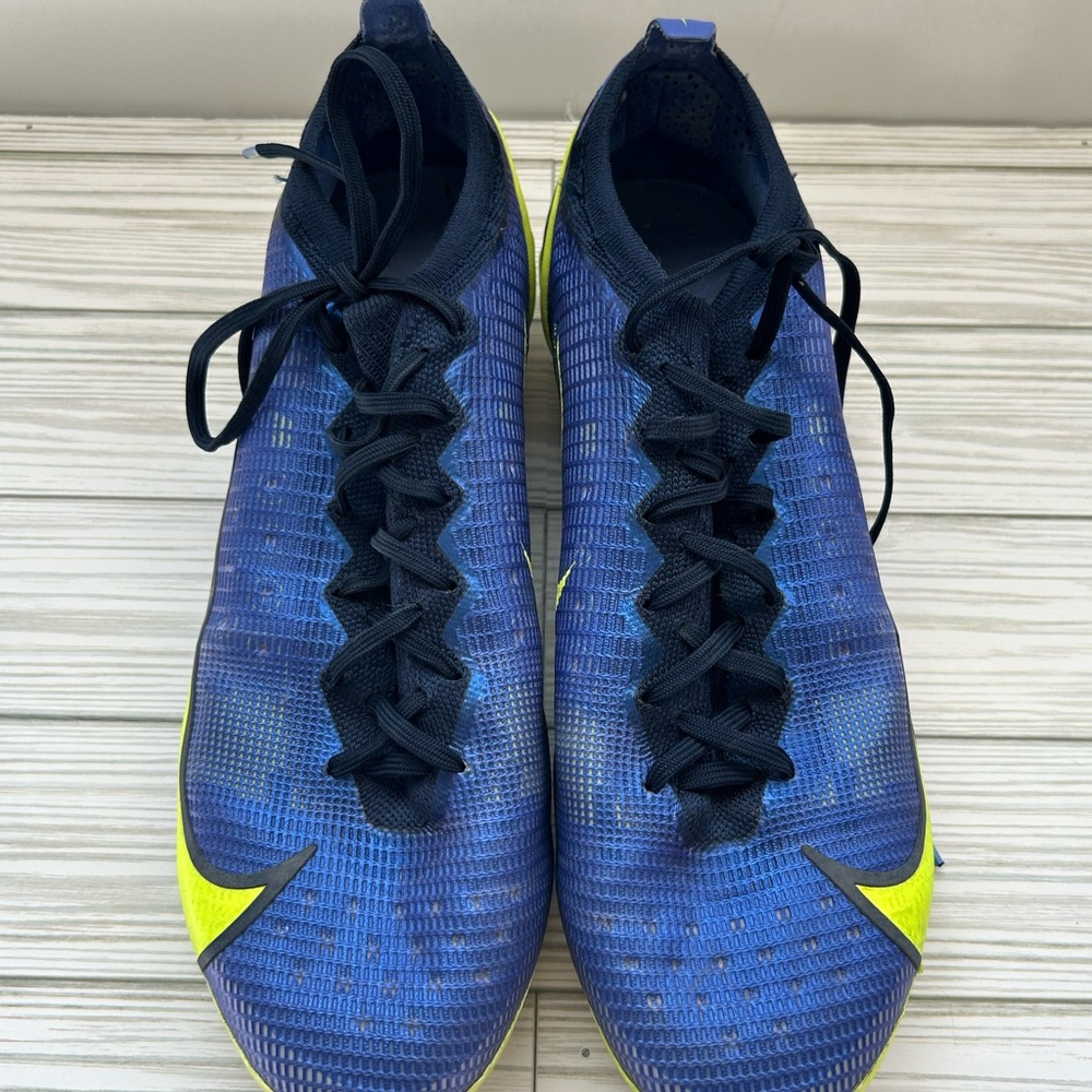 Blue and Yellow Athletic Shoes